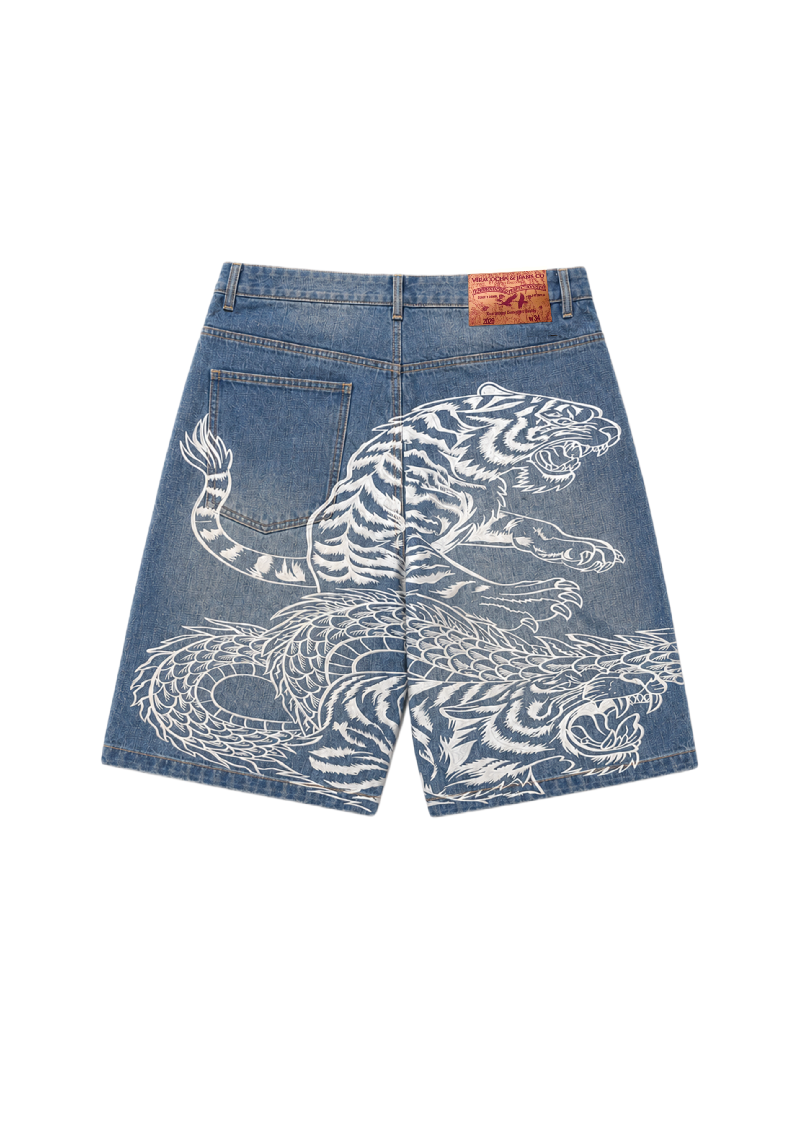 Ocean selvedge tiger trinity jorts