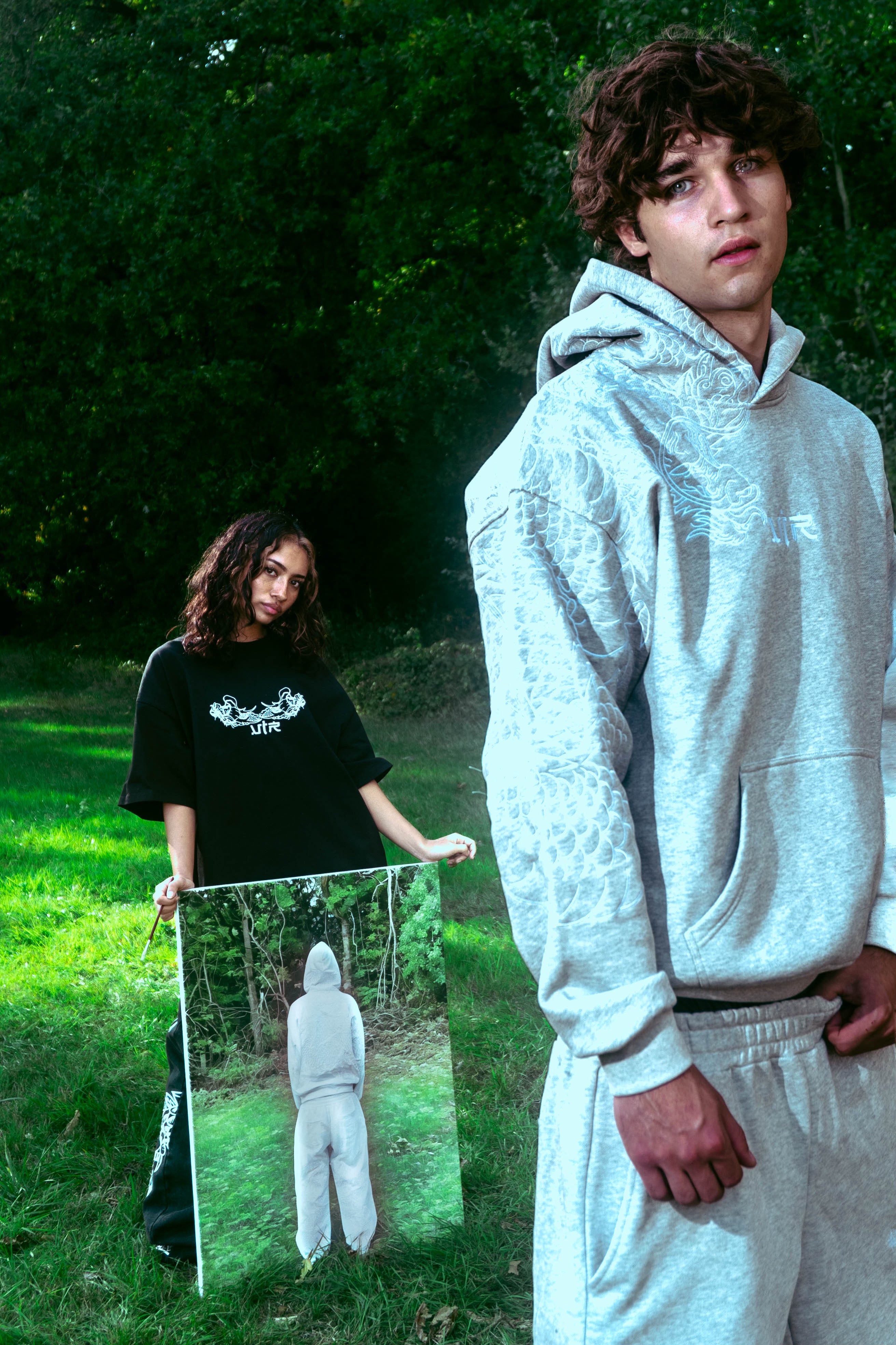 Grey reflection hoodie