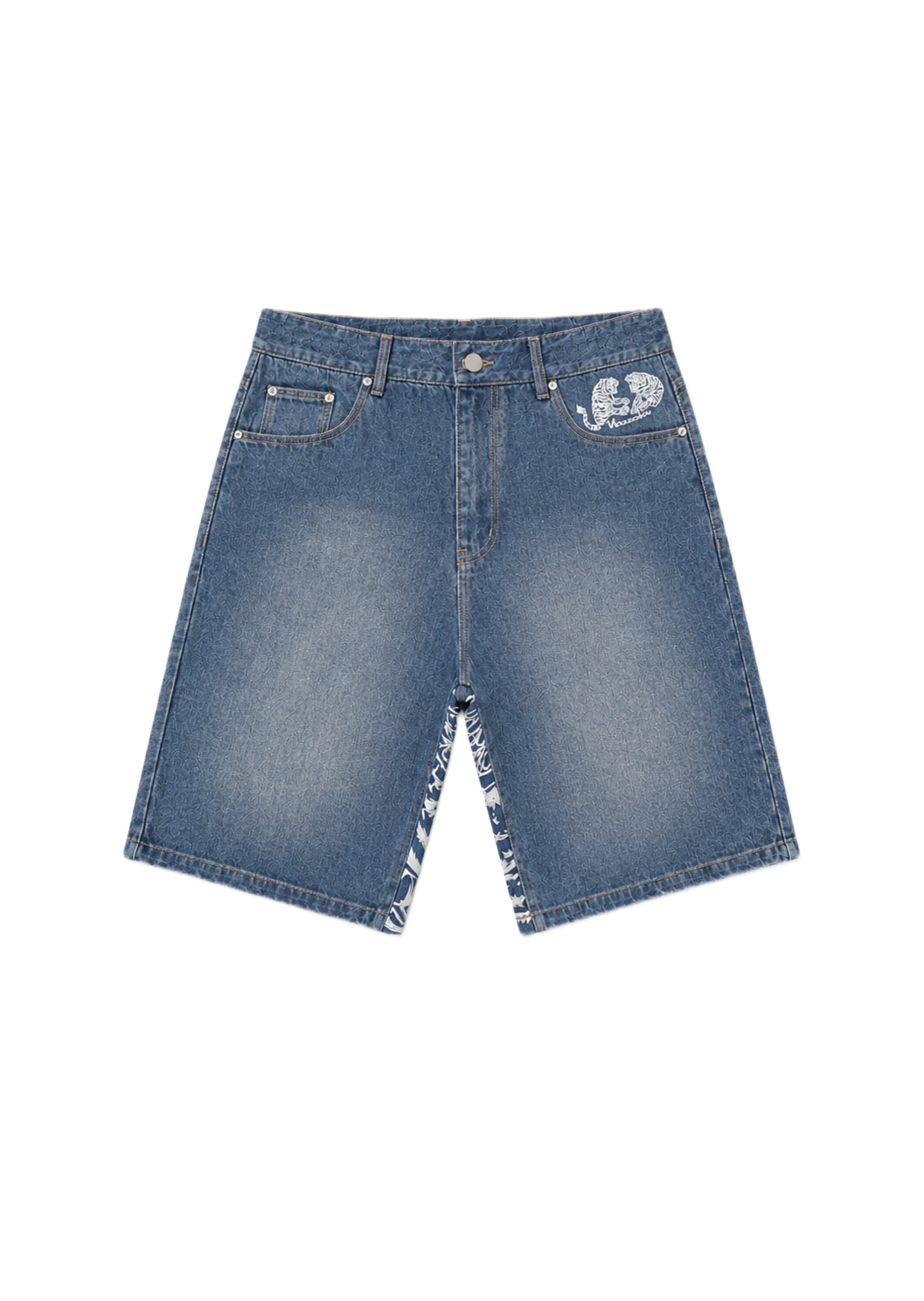 Ocean selvedge tiger trinity jorts