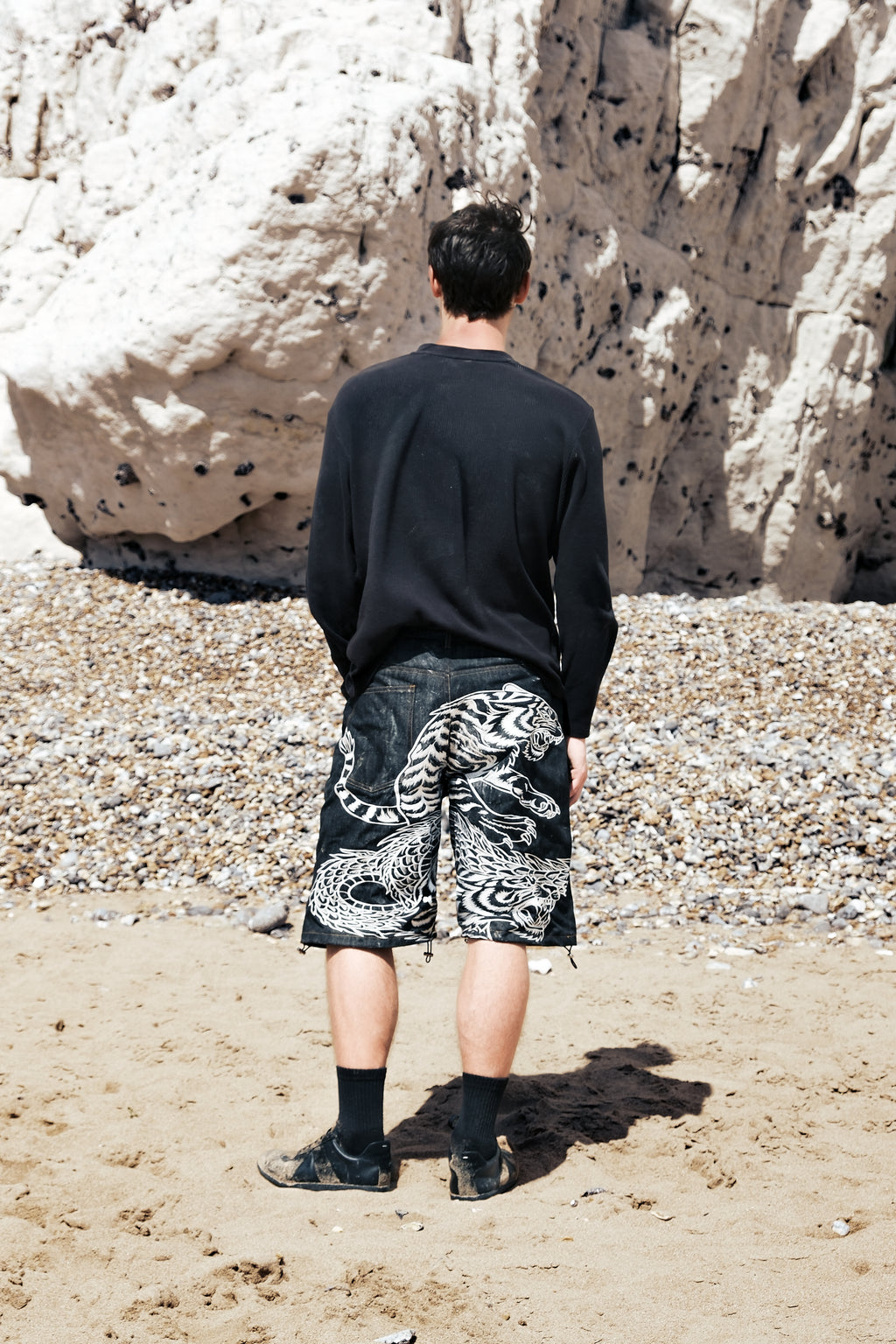 Selvedge tiger trinity jorts