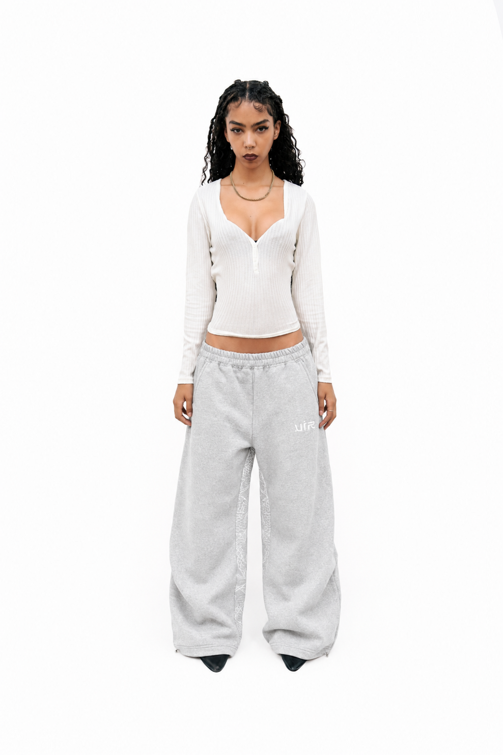 Grey reflection joggers