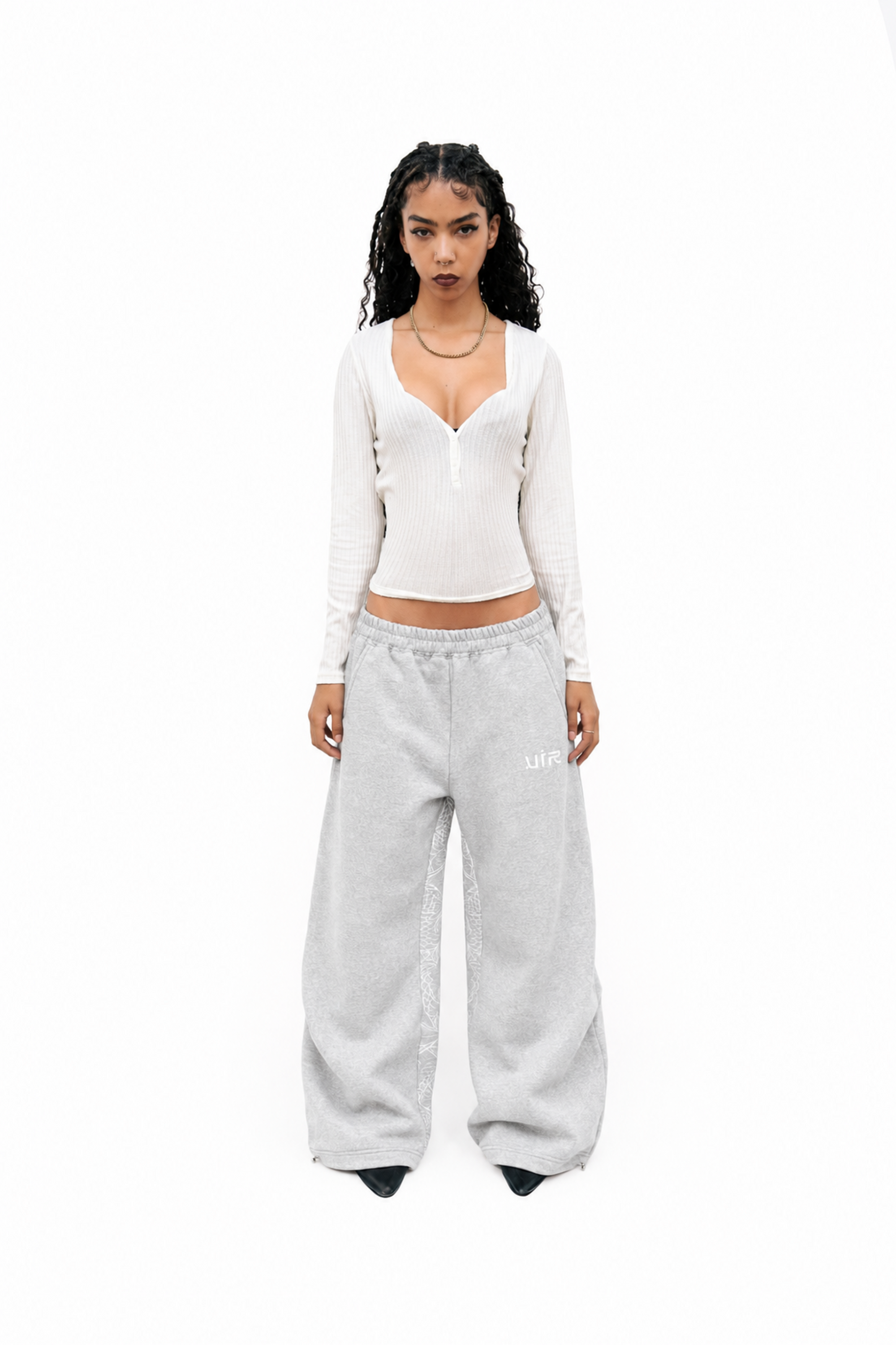 Grey reflection joggers