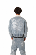 Ocean blue confrontation bomber