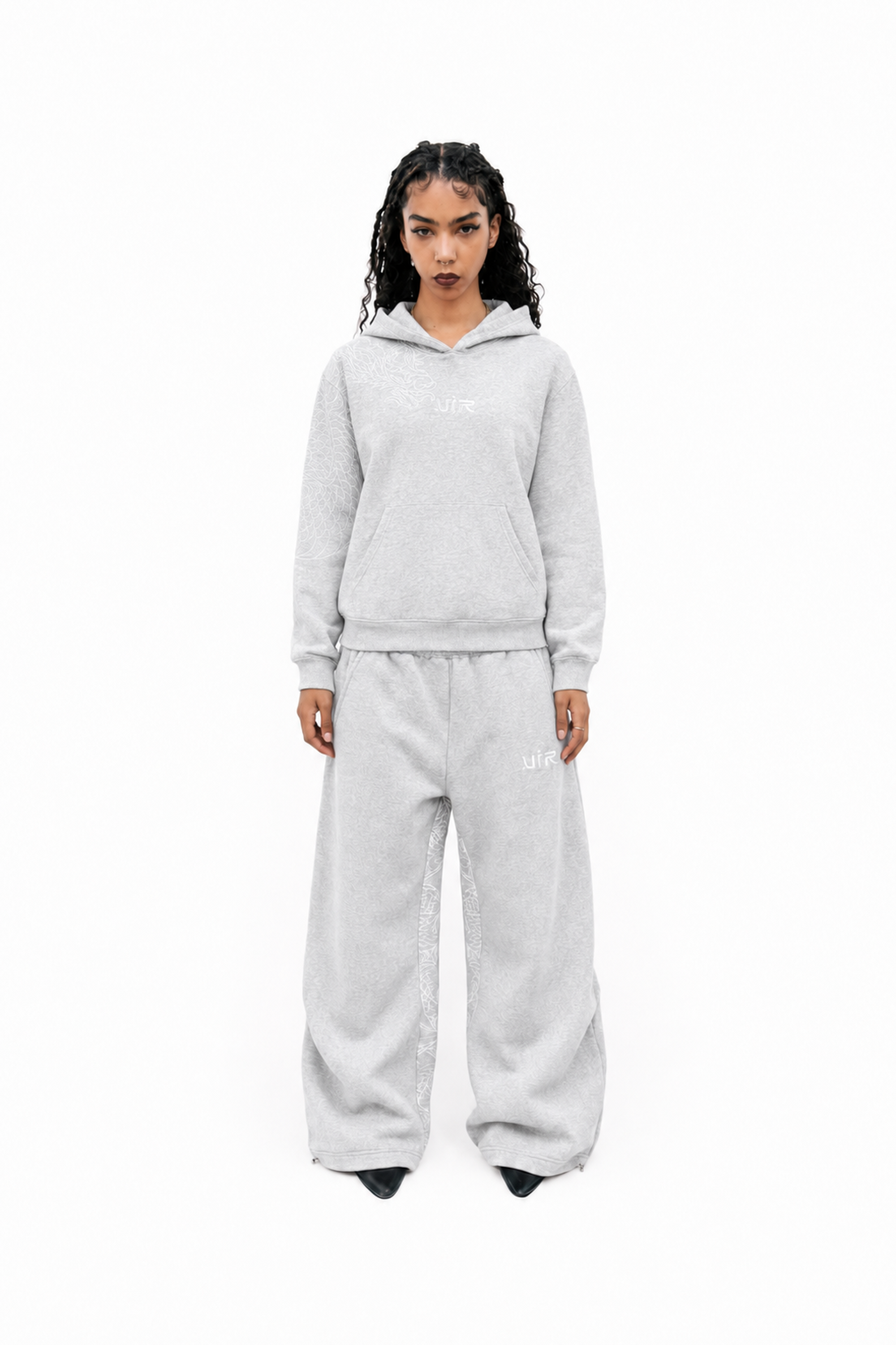 Grey reflection hoodie