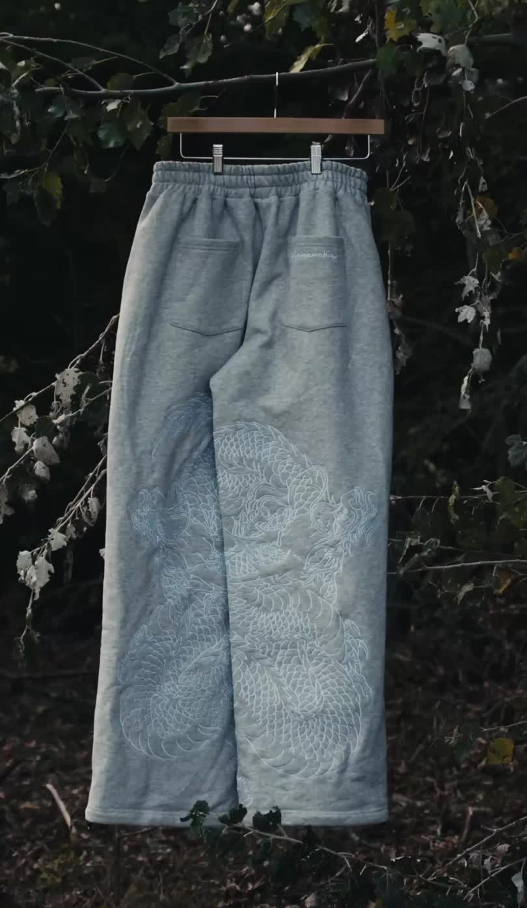 Grey reflection joggers